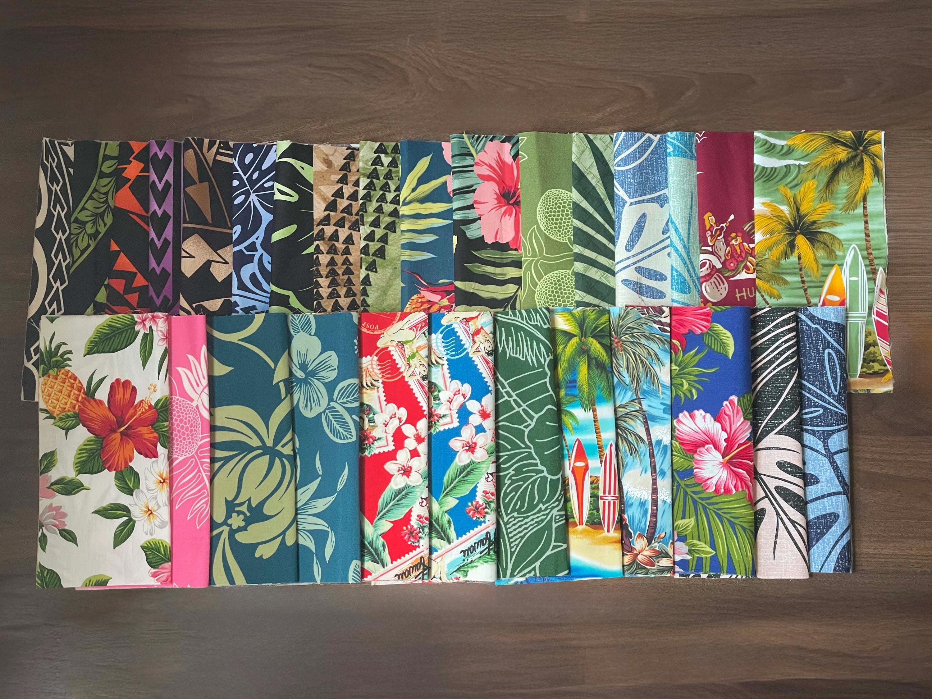 8inc(20cm)SQ Authentic Hawaiian Fabric Scraps – Perfect for Quilting, Crafts, and Sewing!