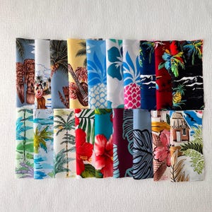 Retazos de tela hawaiana de 15 cm (6 pulgadas) cuadrados – Estampados surtidos, para acolchado, manualidades y costura, estilo tropical Aloha.
