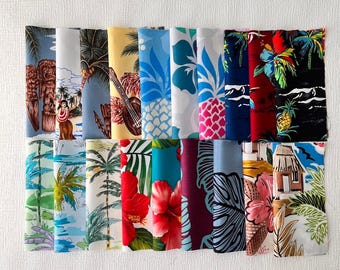 6inc(15cm) SQ Authentic Hawaiian Fabric Scraps – Perfect for Quilting, Crafts, and Sewing!