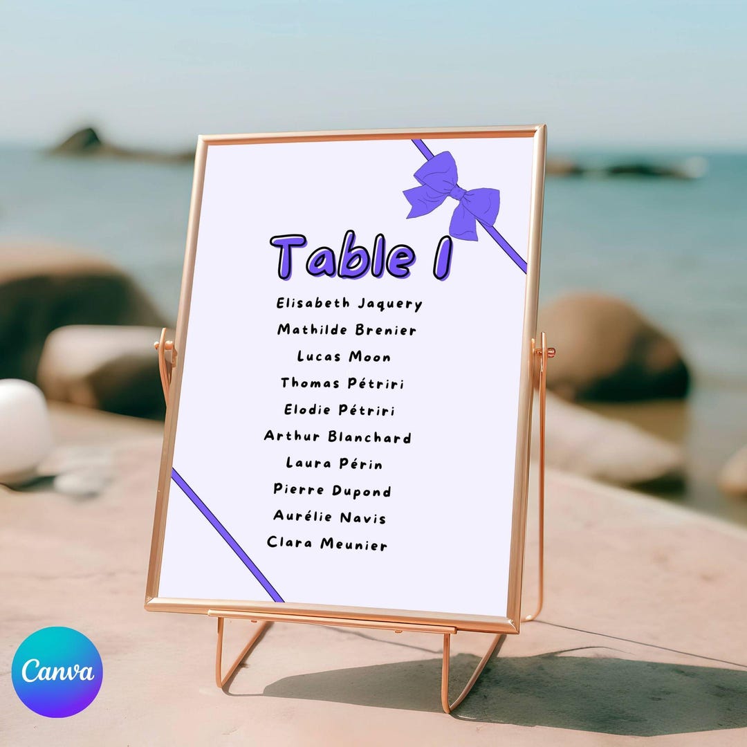 Art Deco and Fun Table Plan for Birthday, Wedding, Customizable Sign ...