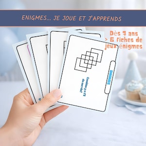 6 jeux énigmes ludiques et amusantes à imprimer, activité enfants et famille, jeux pour les vacances et les voyages, Jeu de Société DIY