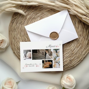 wedding thank you card, guest thank you note with 4 photos, thoughtful wedding thank you for guests, guest gifts