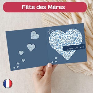 Carte en français fête des mères, impression immédiate cadeau fête des mamans, carte de voeux maman