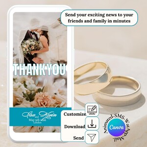 template remerciement personnalisable et animé, carte de remerciement numérique simple et romantique, modèle merci par téléphone et mail