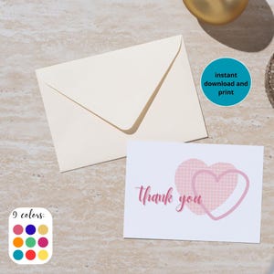 cartes de remerciements mariages, baby shower, anniversaires colorés, mots de remerciements invités, téléchargement et impression immédiate