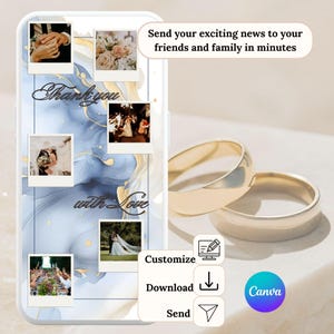 remerciement personnalisable, modèle carte de remerciement numérique simple et romantique, template merci par téléphone et mail