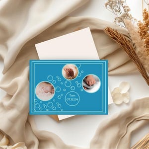faire-part de naissance, annonce naissance originale, arrivée bébé, faire part de naissance, modifiable et personnalisable sur Canva