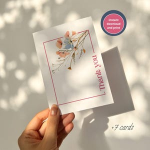 cartes de remerciement fleurs sauvage, modèle de remerciement botanique, merci de mariage, d'anniversaire, de fêtes