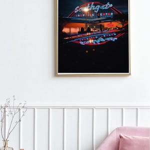 Southgate Noir – Lakeland Florida Night Photography Print – Neon Sign Wall Art – Midcentury Landmark Decor image 2