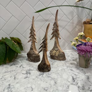 Hand-Cut Wooden Tree | Unique Mixed Hardwood Decor | Live Edge & Clean Finish | Custom Sizes Available - Great Christmas Gifts!