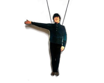 Sixties John Lennon Figure Beatles Necklace by EllyMental Jewellery