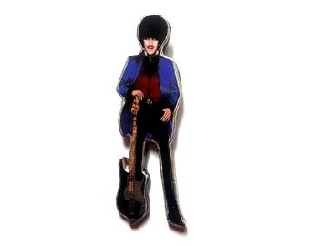 Phil Lynott Thin Lizzy Bassist Music Icon Brooch by EllyMental Jewellery