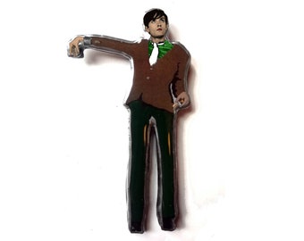 Jarvis Cocker Figure Britpop Pulp Brooch by EllyMental Jewellery