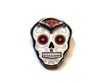 Déclaration Crâne de Sucre Halloween Spooky Mexicana Broche par EllyMental