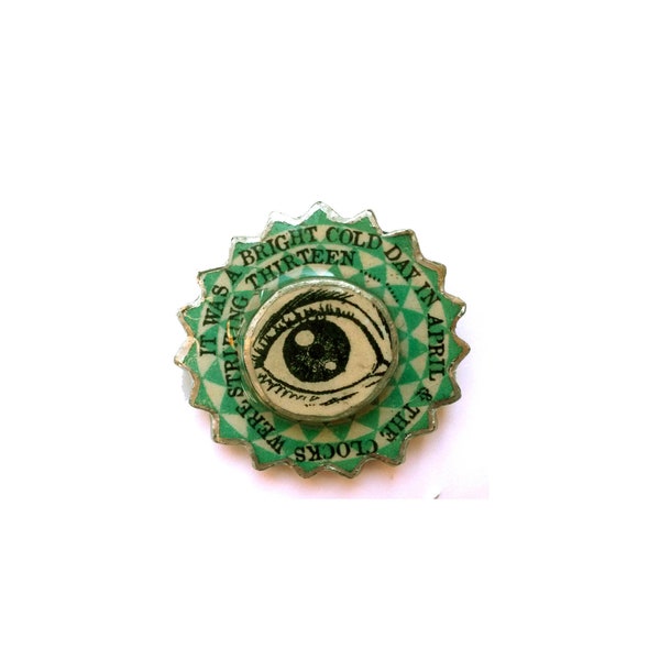 Literary George Orwell 1984 Eye Brooch by EllyMental