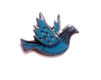 Bob Dylan Blue Bird Brooch: Resin Pigeon Pin by EllyMental