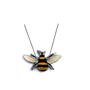 Unique whimsical Bee Kind insect resin Necklace by EllyMental