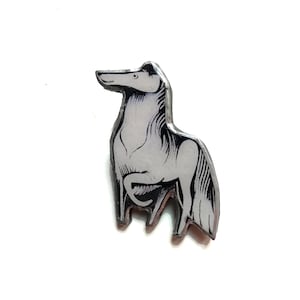 Delightful Dog Rough Haired Collie Black & White Brooch by EllyMental