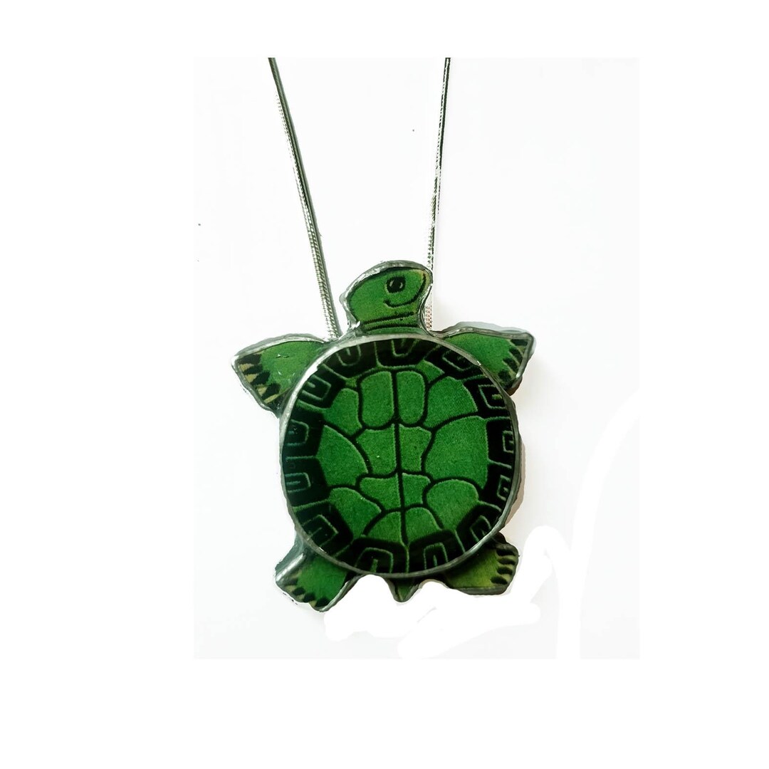 Green Layered Sea Turtle Statement Retro Necklace by Ellymental - Etsy