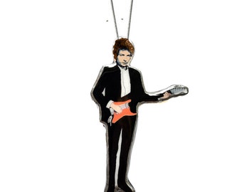 Statement Bob Dylan Figure Legend Necklace by EllyMental Jewellery