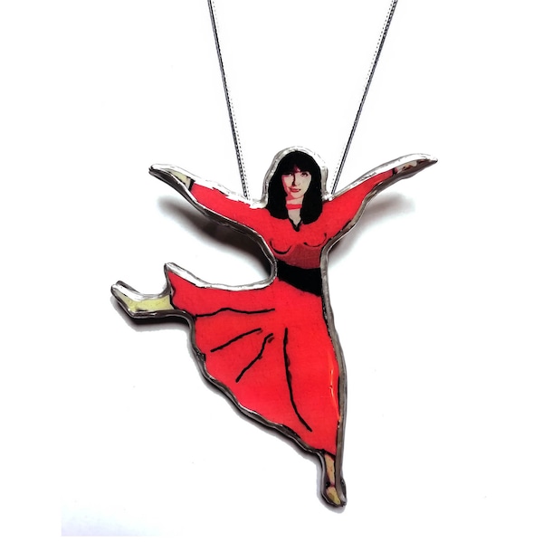 Kate Wuthering Heights Music Icon Dancing Red Dress Necklace by EllyMental