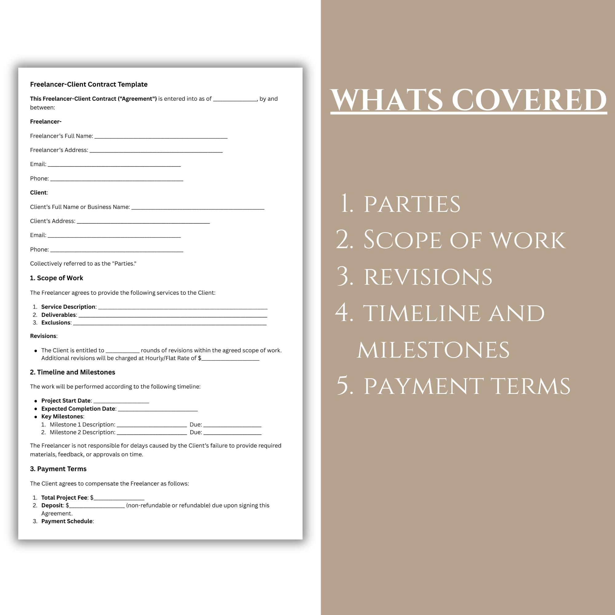 Picture of Freelance Agreement Template, Professional Service Contract, Client ...
