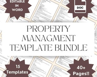 Landlord Property Management Rental Templates Bundle | Lease Agreement | Residential Landlord Forms | Eviction Notice | Moving Checklists