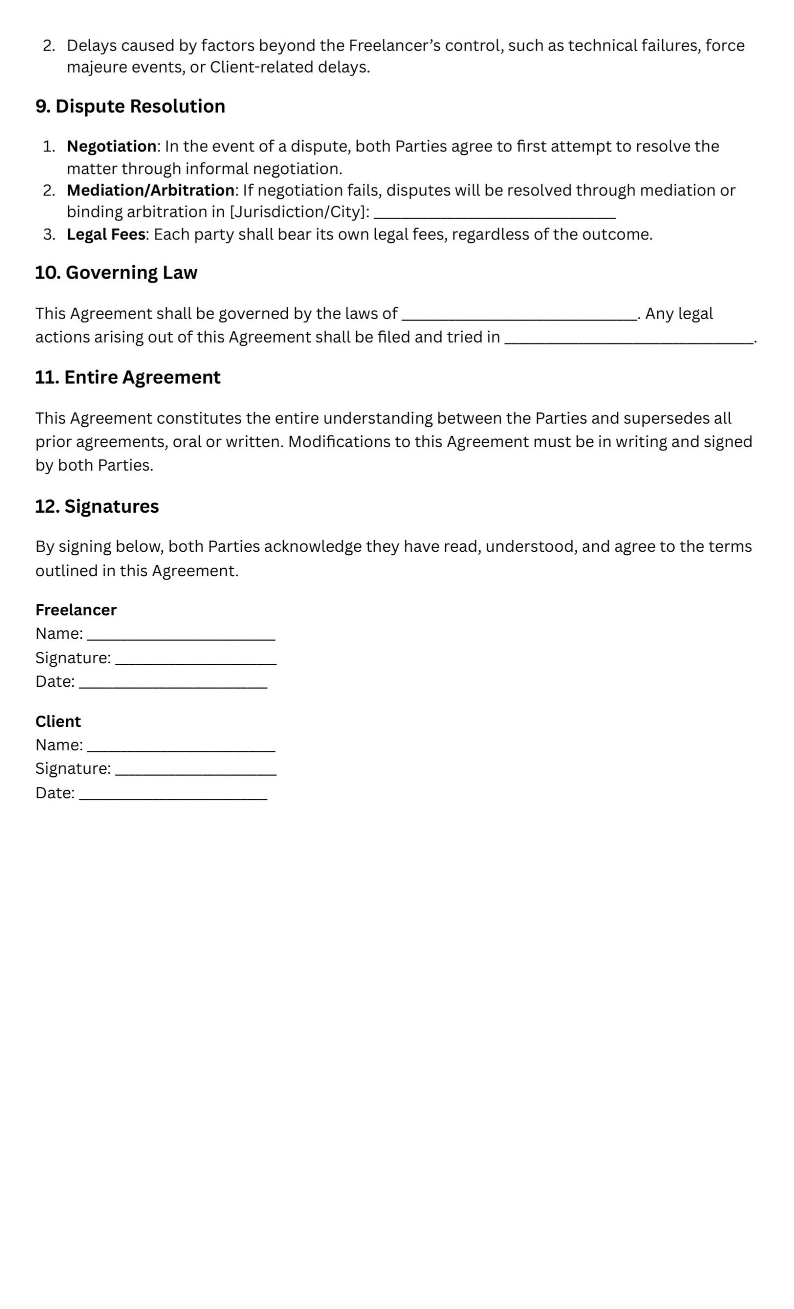 Picture of Freelance Agreement Template, Professional Service Contract, Client ...