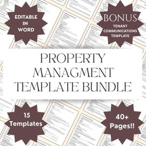 Ensemble de modèles de location de gestion immobilière | Contrat de location | Formulaires pour les propriétaires résidentiels | Avis d&#39;expulsion | Listes de contrôle pour le déménagement | Bonus