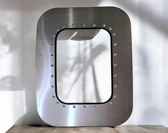 Gebürsteter Edelstahl-Flugzeug-Fensterbilderrahmen, Geschenk von Avgeek, Pilotgeschenk,