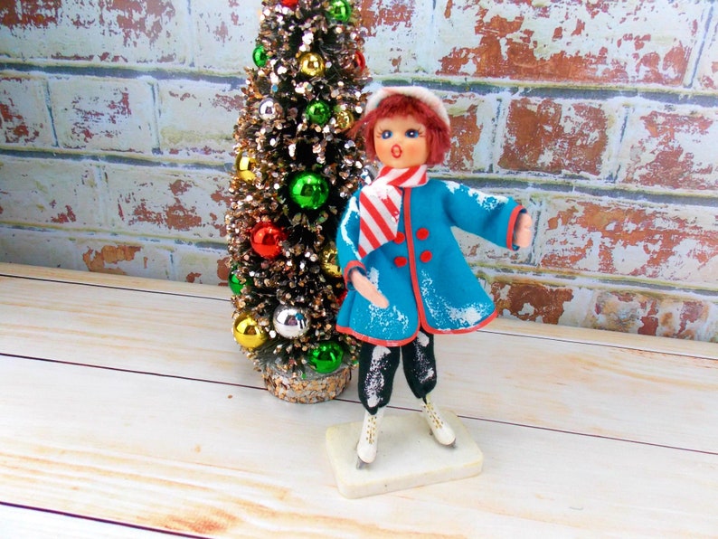 Vintage Ice Skating Doll Made In Japan Christmas Figurine image 0