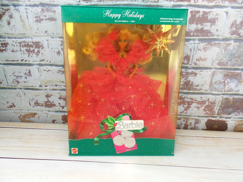 1990 Happy Holidays Barbie Special Edition Barbie Doll image 0