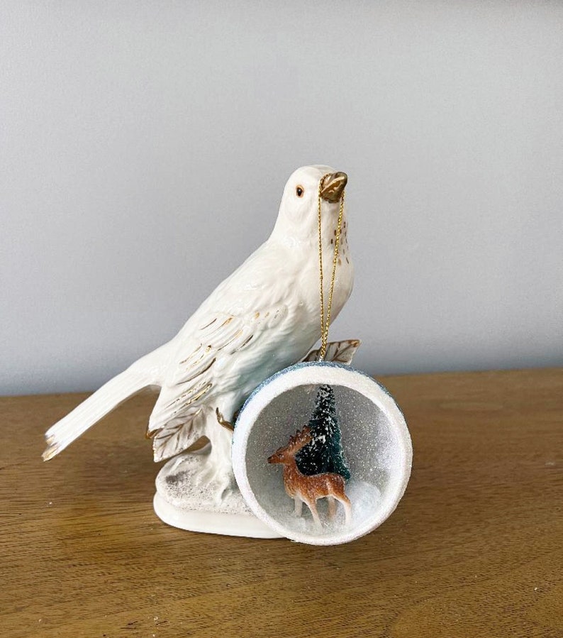 Deer Diorama Ornament Reindeer Diorama Ornament Paper Mache Etsy