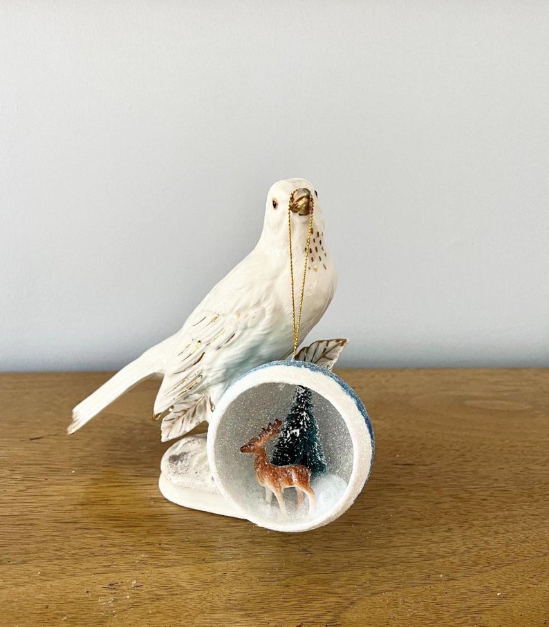 Deer Diorama Ornament Reindeer Diorama Ornament Paper Mache Etsy