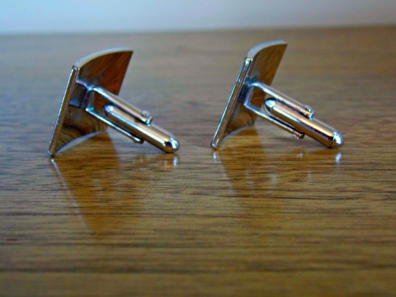 Vintage Cuff Links, Men's Cuff links, Silver Cuff… - image 2