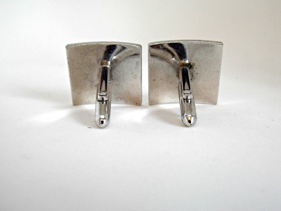 Vintage Cuff Links, Men's Cuff links, Silver Cuff… - image 4