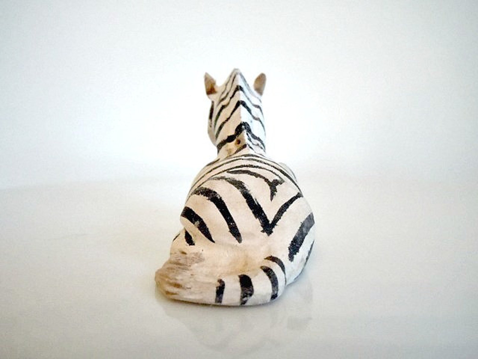 Zebra Zebra Figurine Zebra Statue Wooden Zebra Folk Art Etsy