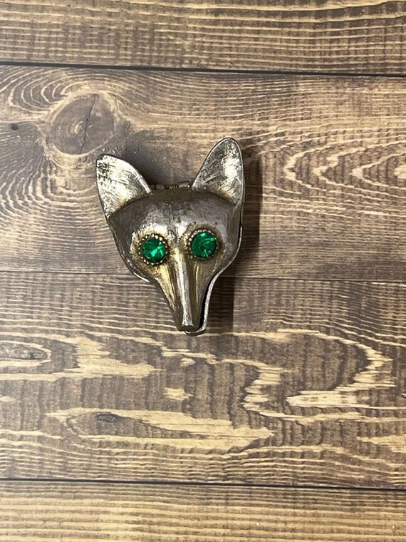 Vintage Silver Tone Textured Metal Fox Clip, Silv… - image 6