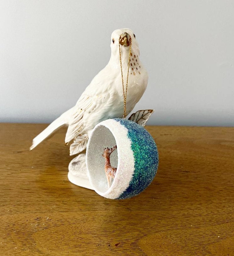 Deer Diorama Ornament Reindeer Diorama Ornament Paper Mache Etsy