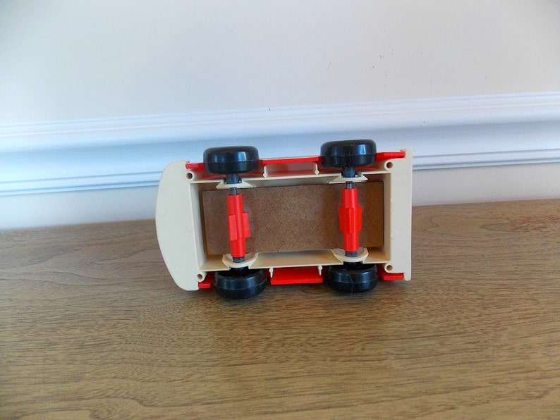 Push Toy Vintage Toy Retro Bus Mini Bus Little People Toy Fisher Price Fisher Price Mini Bus Red
