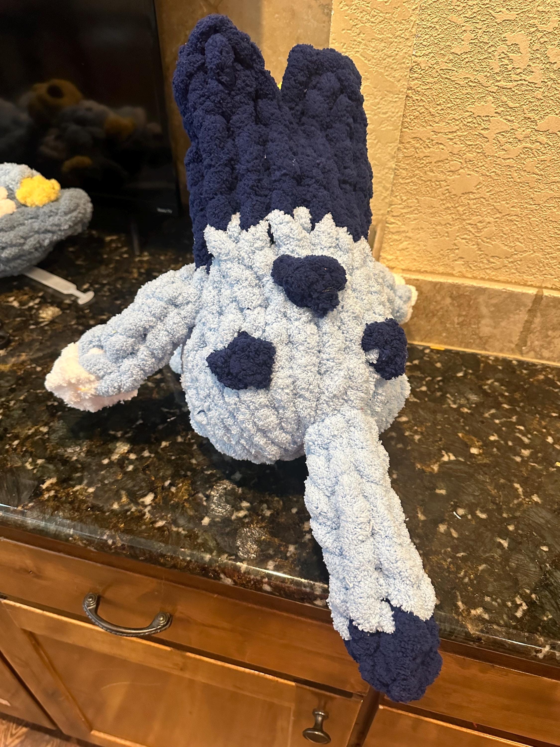 Bluey Leg Shell HEELER BLUEY Inspired Chunky Knit Plushie - Etsy