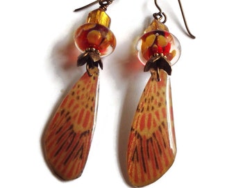 Butterfly Wing Earrings/ Colorful Butterfly Wings/ E2589