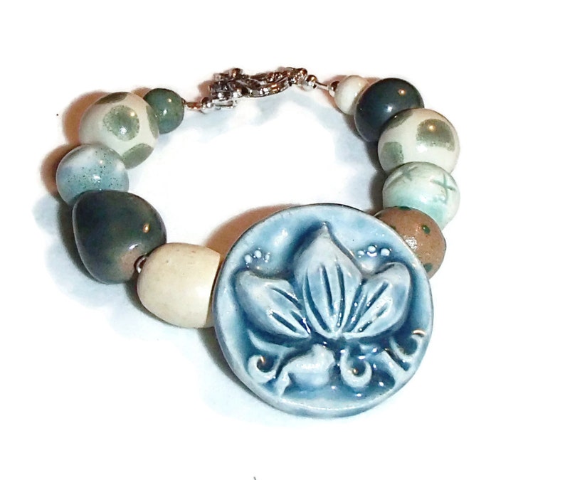 Ceramic Bead Bracelet. Handmade Ceramic Bead Bracelet. Ceramic Etsy