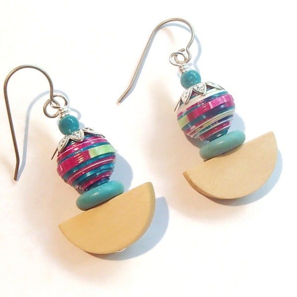 Paper Bead Earrings Etsy