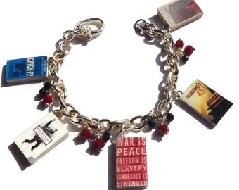 Reader's Charm Bracelet/ Dystopian Literature Charm Bracelet/ Love to Read Charm Bracelet/ B219