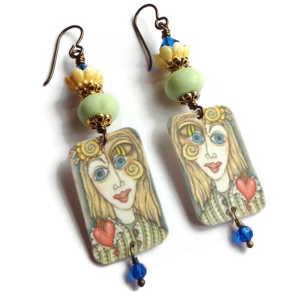 Abstract Earrings/ Abstract Portrait Earrings/  E2312