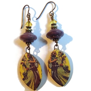 Masquerade Dancers Earrings/ Beauty and Beast at the Ball Earrings/ E2458