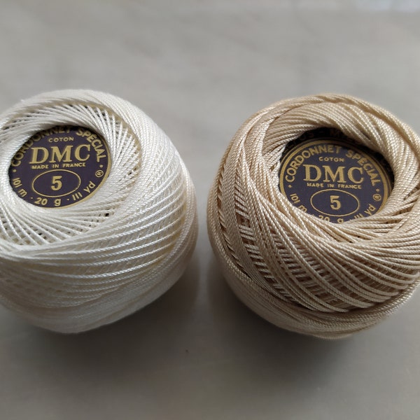 DMC Cordonnet special 5 - blanc neige / ecru