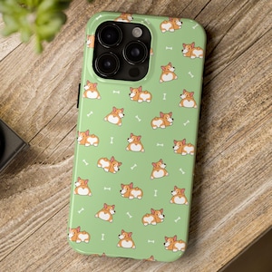 Corgi iPhone Case, Cute Cartoon Tough Phone Cover, Dog Lover Gift, Protective Smartphone Shell, Animal Design Accessory