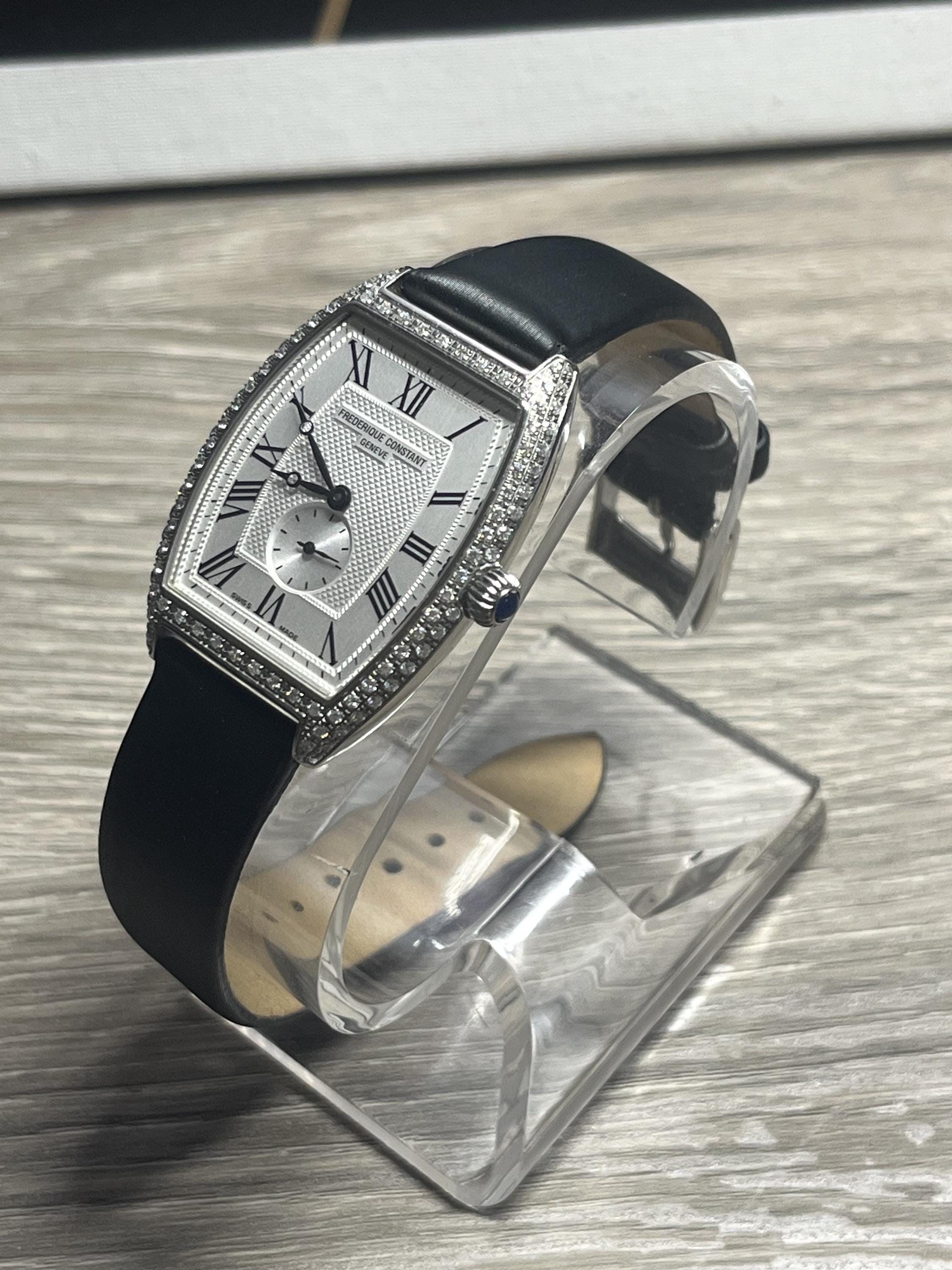 Frederique Constant Ladies\' Swiss Made Art Deco Diamond Watch & Leather Strap Frederique Constant Diamond Ladies Art Deco Stlye Watch  main image 4